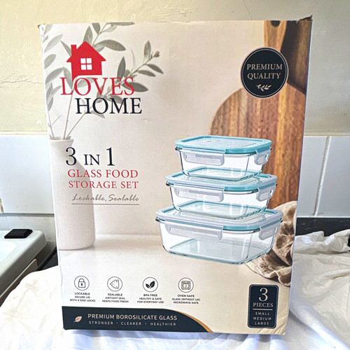Loves home 3pc glass - home, food