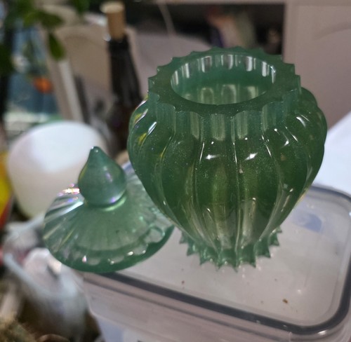 Green translucent fluted - green,