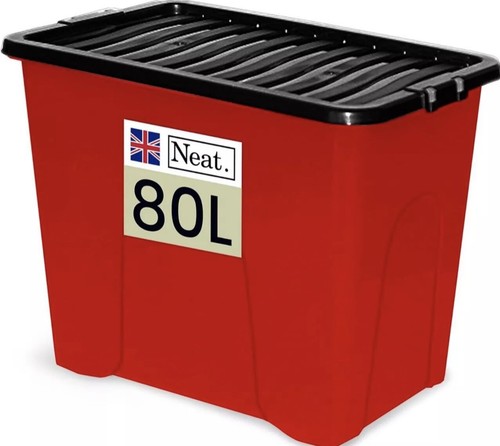 Plastic storage box 80l red - 80l,