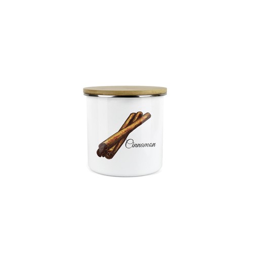 Herb storage jar enamel - herb,