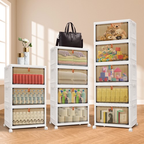 Folding stackable storage box - folding,