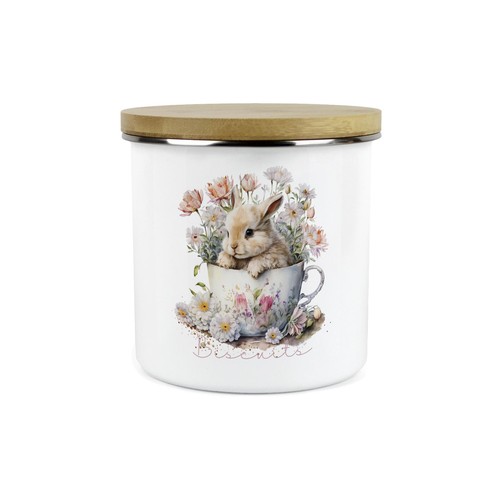 Teacup bunny biscuits canister - teacup,