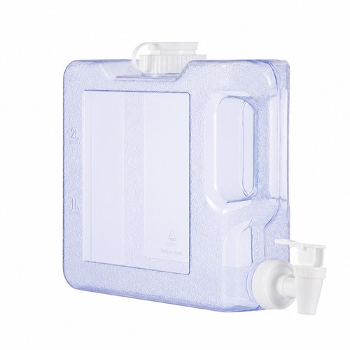 Clear water jug with - with, tap