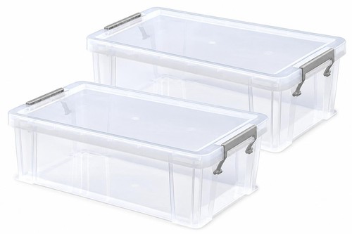 Clear plastic storage box 10l - clear,