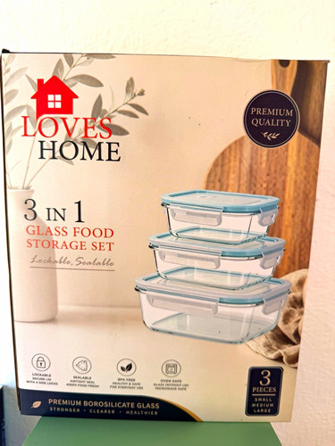 Loves home 3pc clear - 3pc, glass