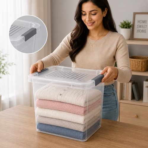 Clear plastic storage - clear, box