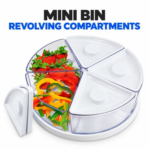 White revolving mini bin - white,