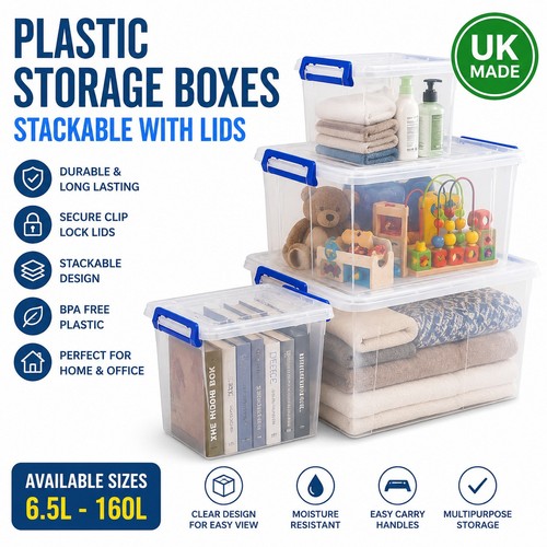 Plastic clear storage boxes - plastic,