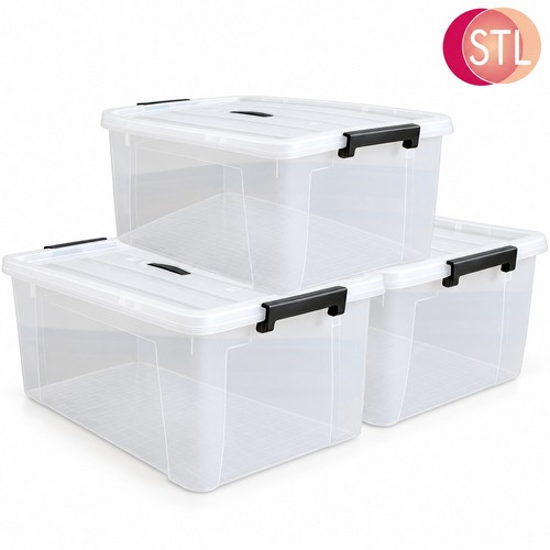 Clear plastic storage boxes - plastic,