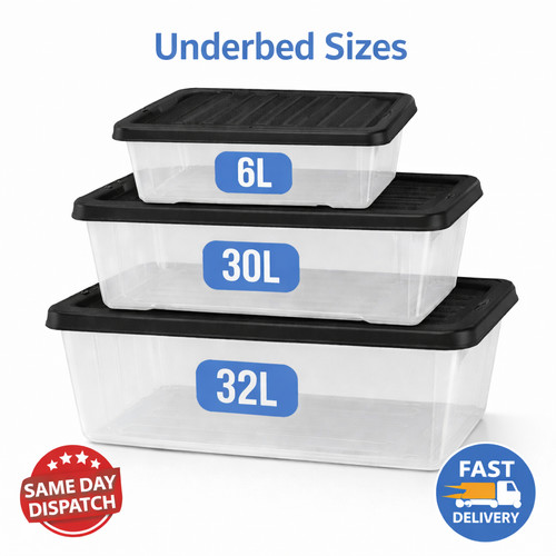 Underbed plastic storage boxes - underbed,