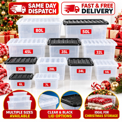 Clear plastic storage boxes - plastic,