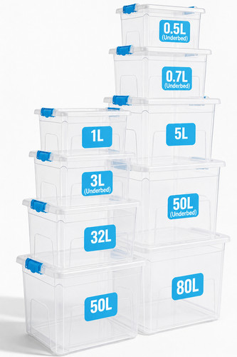 Clear plastic storage boxes - clear,